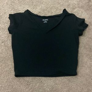Black V-Neck CropTop